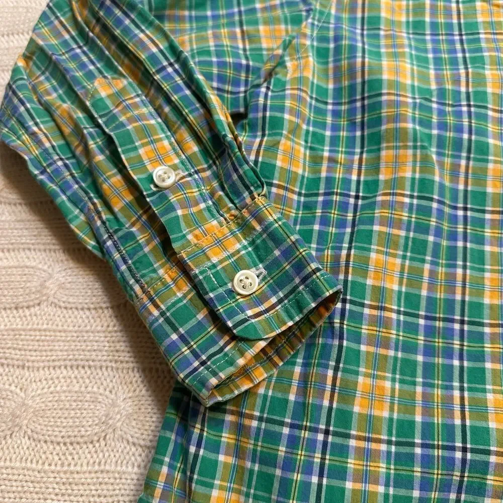 Ralph Lauren Green Plaid Oxford Shirt sz 5 Button Down Shirt